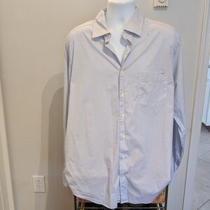 Peter Millar Shirt Size XL White  Small Blue Red Design Button Down Dress